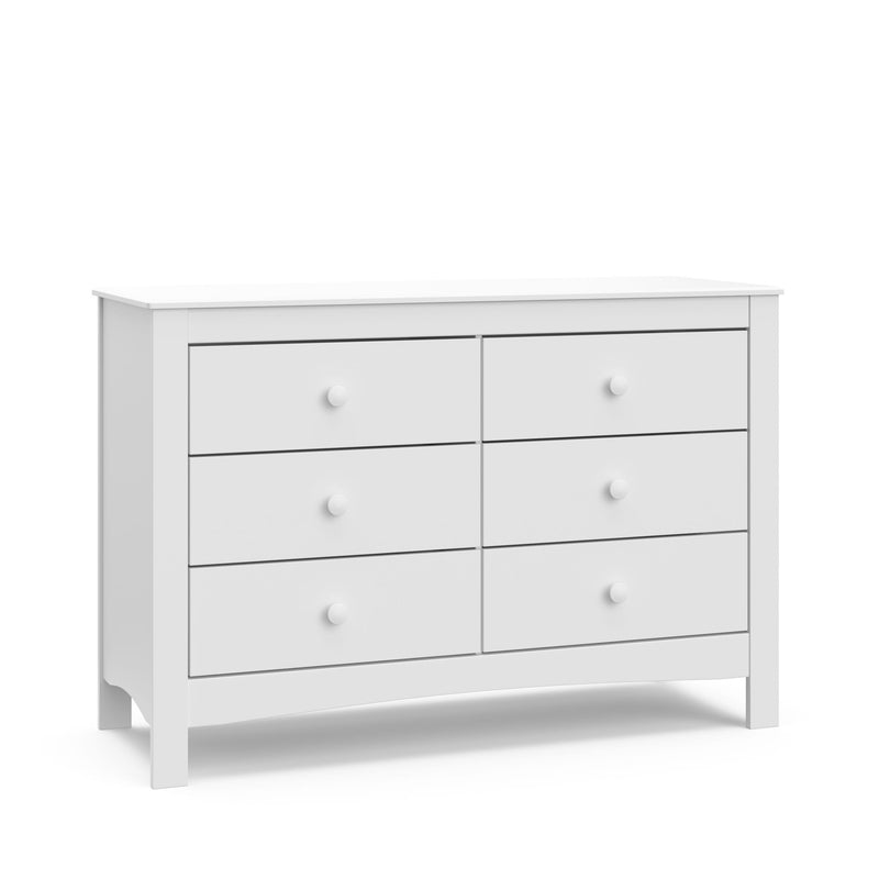 Noah 6-Drawer White Interlocking Double Dresser/Chest O2K2