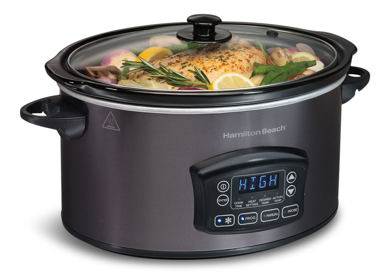 Programmable Defrost Slow Cooker, Black, 6-qt M1T9