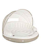 Off White Canopy Inflatable Pool Island Multi Person Float with Detachable Sun Shade Z1R7 - product image 1