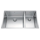 Brookmore Undermount Combination Bowl Kitchen Sink, 30.5-in x 18.1-in x 9-in, Stainless Steel T2F3 - product image 1