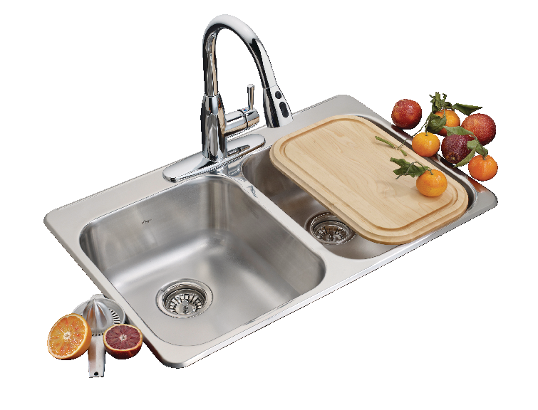 Reginox Drop In Double Bowl 3-Hole Kitchen Sink, 31.25-in LR x 20.5-in FB, Stainless Steel F3O0 - product image 1