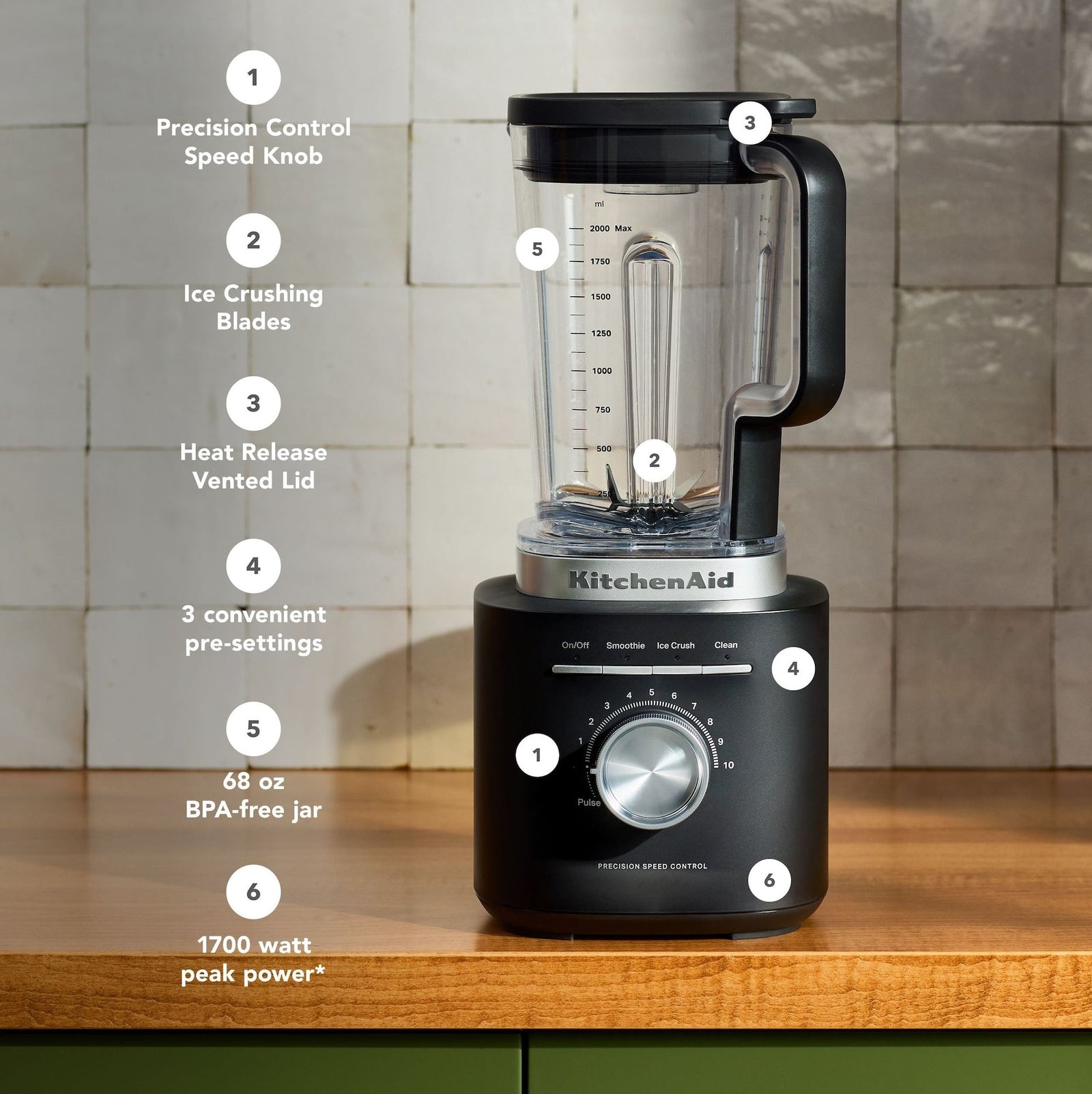 10-Speed Matte Black Pure Power Blender G9N5 - product image 4