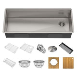 Kore 2-Tier Workstation Undermount 16-Gauge Single Bowl Kitchen Sink with 10 Accessories, 45-in D8R2 - product image 1