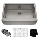 Standard PRO Apron Front Farmhouse Stainless Steel Single Bowl Kitchen Sink, 33x21x10-in R6N9 - product image 1