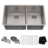 Standard PRO Undermount Stainless Steel Double Bowl 60/40 Kitchen Sink, 33x19x10-in G9H0 - product image 1