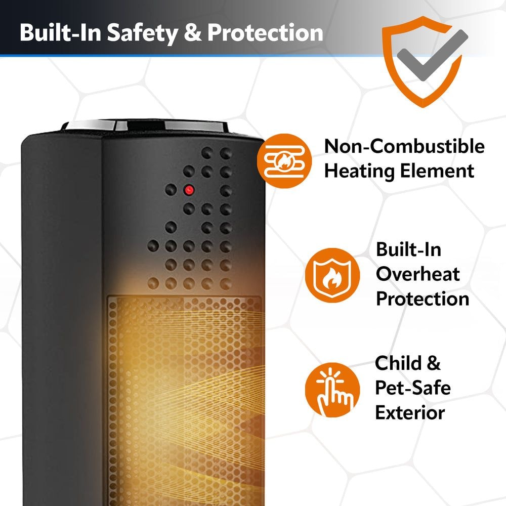 Ultra Slim Tower Ceramic Space Heater, 1500W, Black R5P3 - product image 7