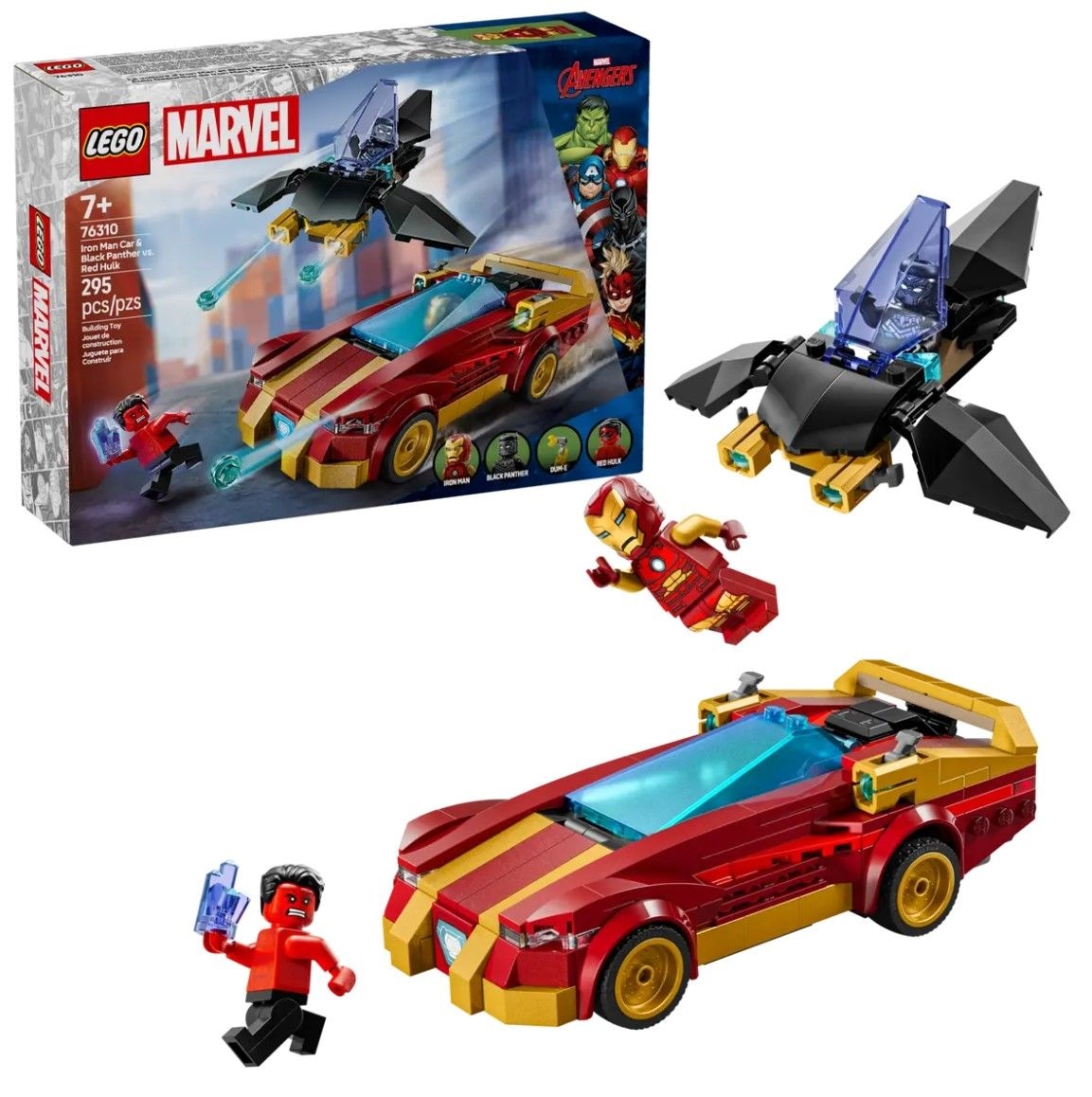 LEGO Iron Man & Black Panther vs. Red Hulk - 76310, 295-pcs, Ages 7+ M9Q6 - product image 1