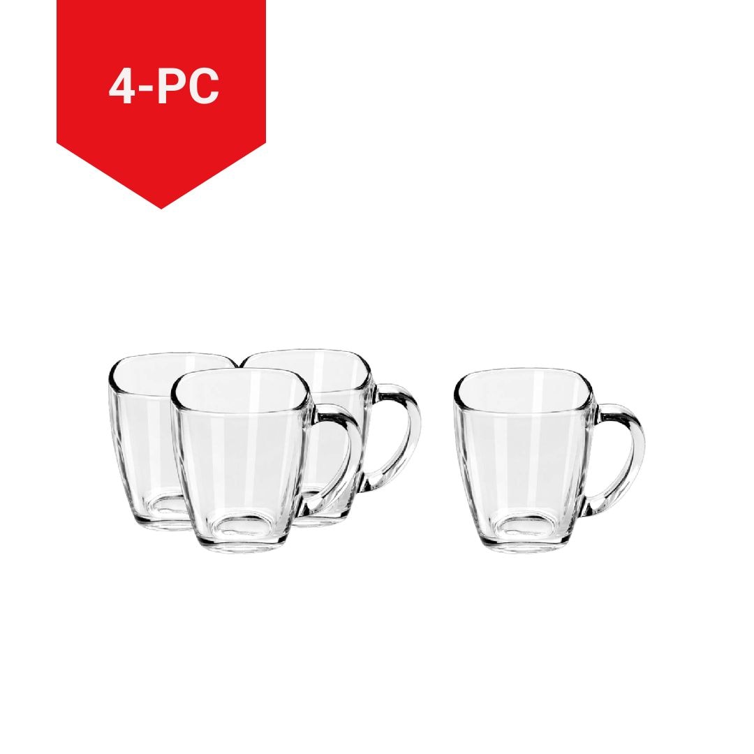 Square Mug Set, Clear, 4-pc E1W0 - product image 3