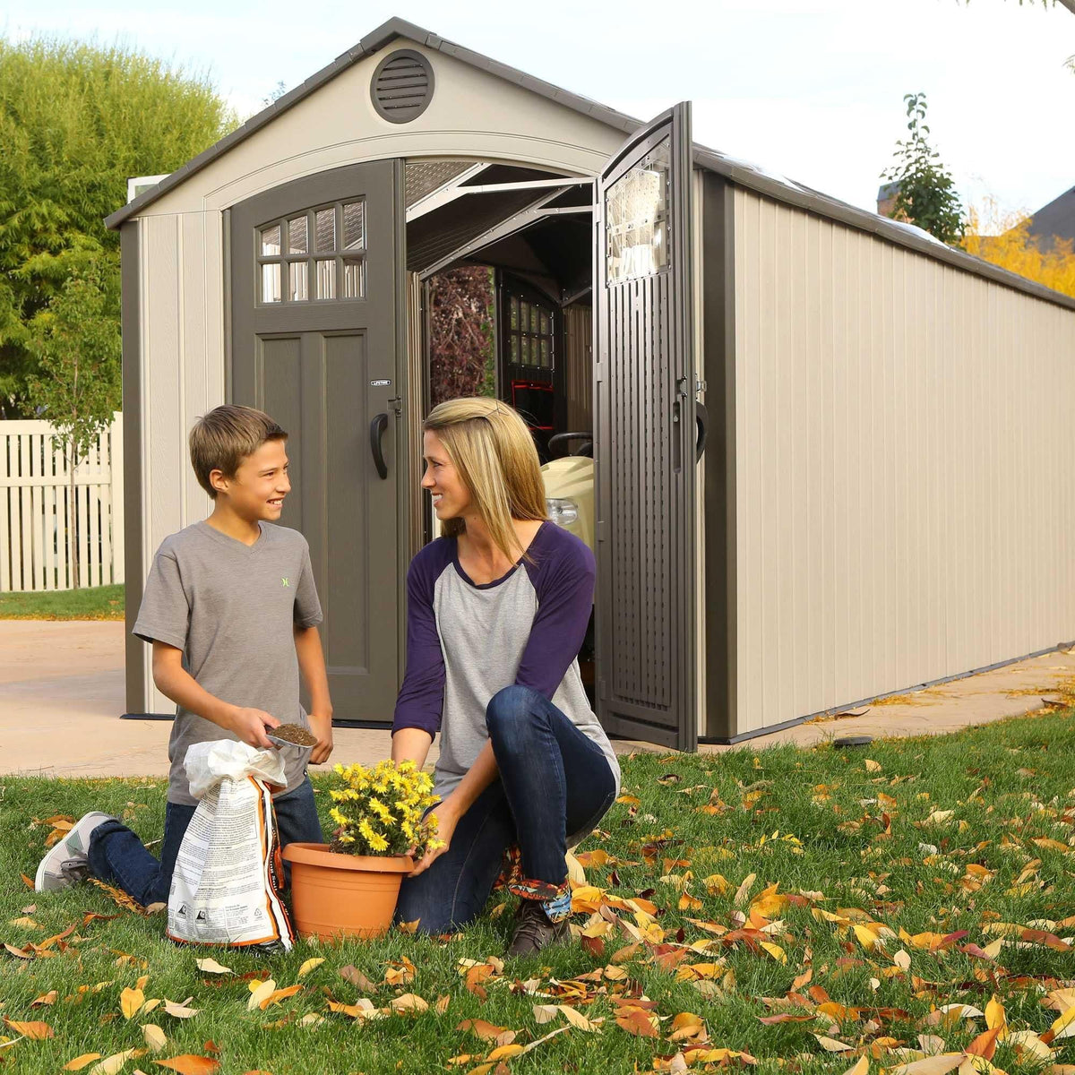 Outdoor Storage Shed with Dual Side Entry, 20 x 8-ft X9A1 - product image 5
