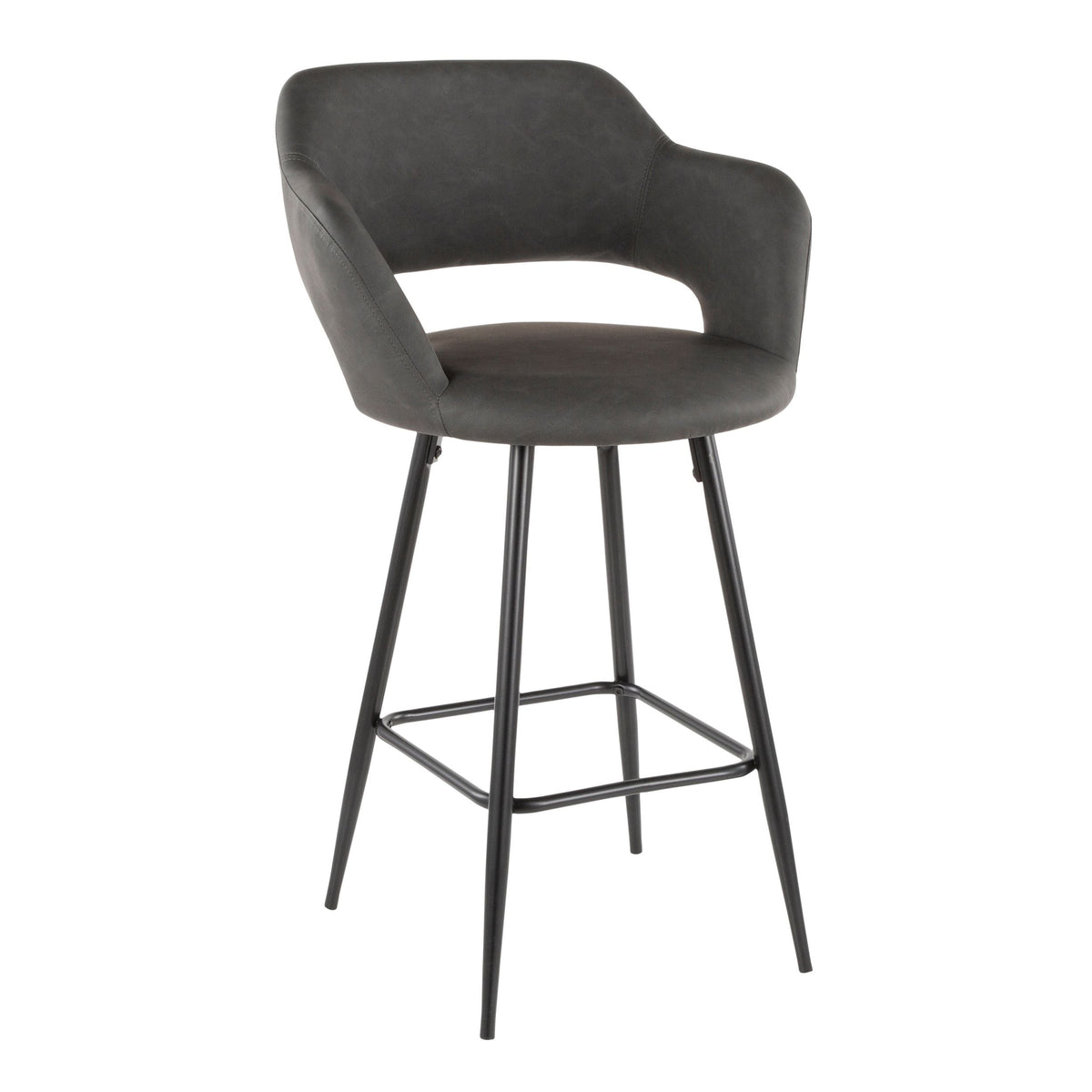 Margarite Fixed-Height Counter Stool, Black, 25-in, 2-pc J4P9 - product image 1