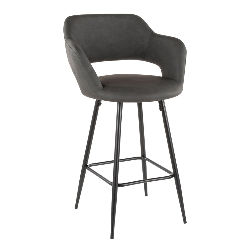 Margarite Fixed-Height Counter Stool, Black, 25-in, 2-pc J4P9