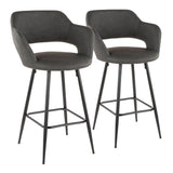Margarite Fixed-Height Counter Stool, Black, 25-in, 2-pc J4P9 - product image 2