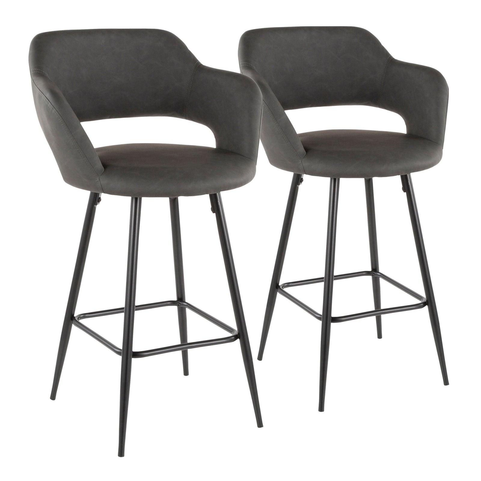 Margarite Fixed-Height Counter Stool, Black, 25-in, 2-pc J4P9 - product image 2