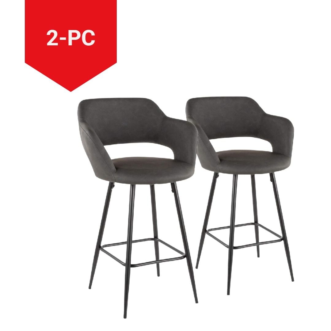 Margarite Fixed-Height Counter Stool, Black, 25-in, 2-pc J4P9 - product image 8