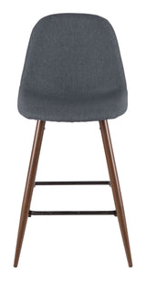 Pebble Armless Upholstered Counter/Bar Stool (2-Piece Set), Walnut/Blue Y5Y4 - product image 1
