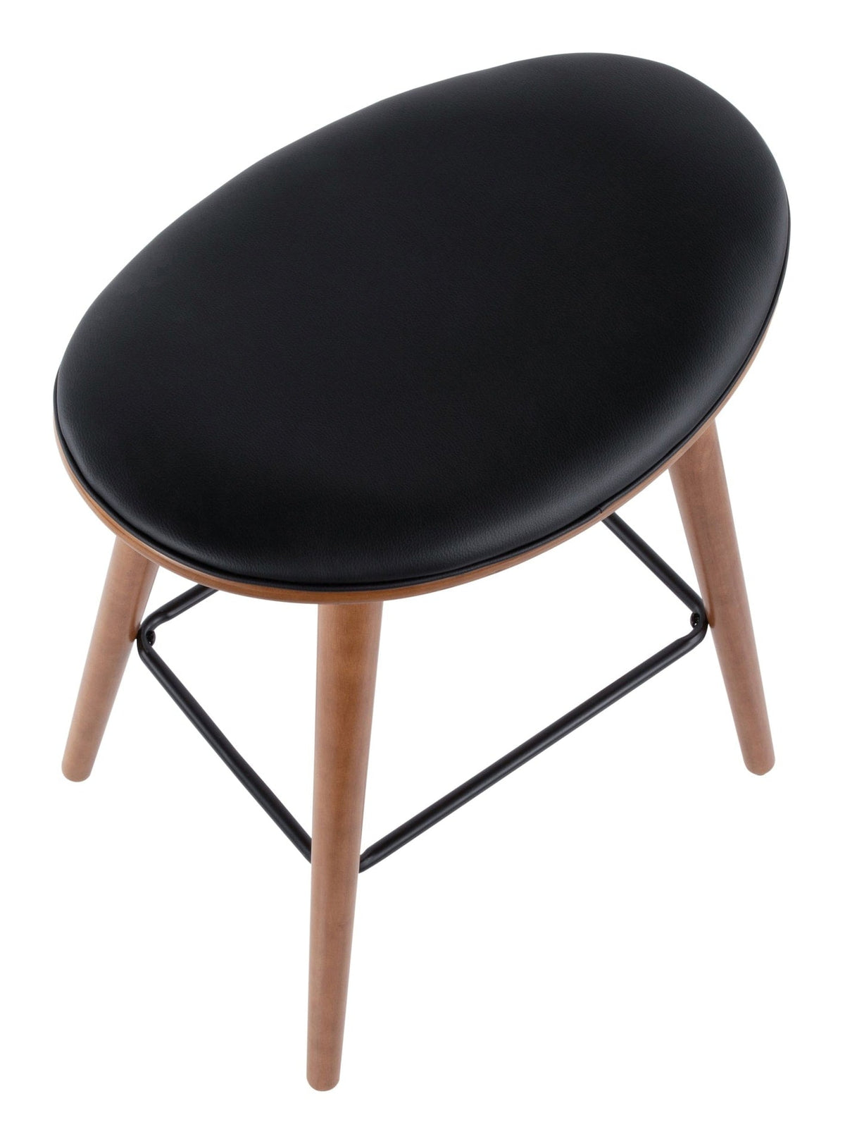 Saddle Wood & PU Leather Seat Counter/Bar Stools (2-Piece Set), Walnut/Black W7F8 - product image 5