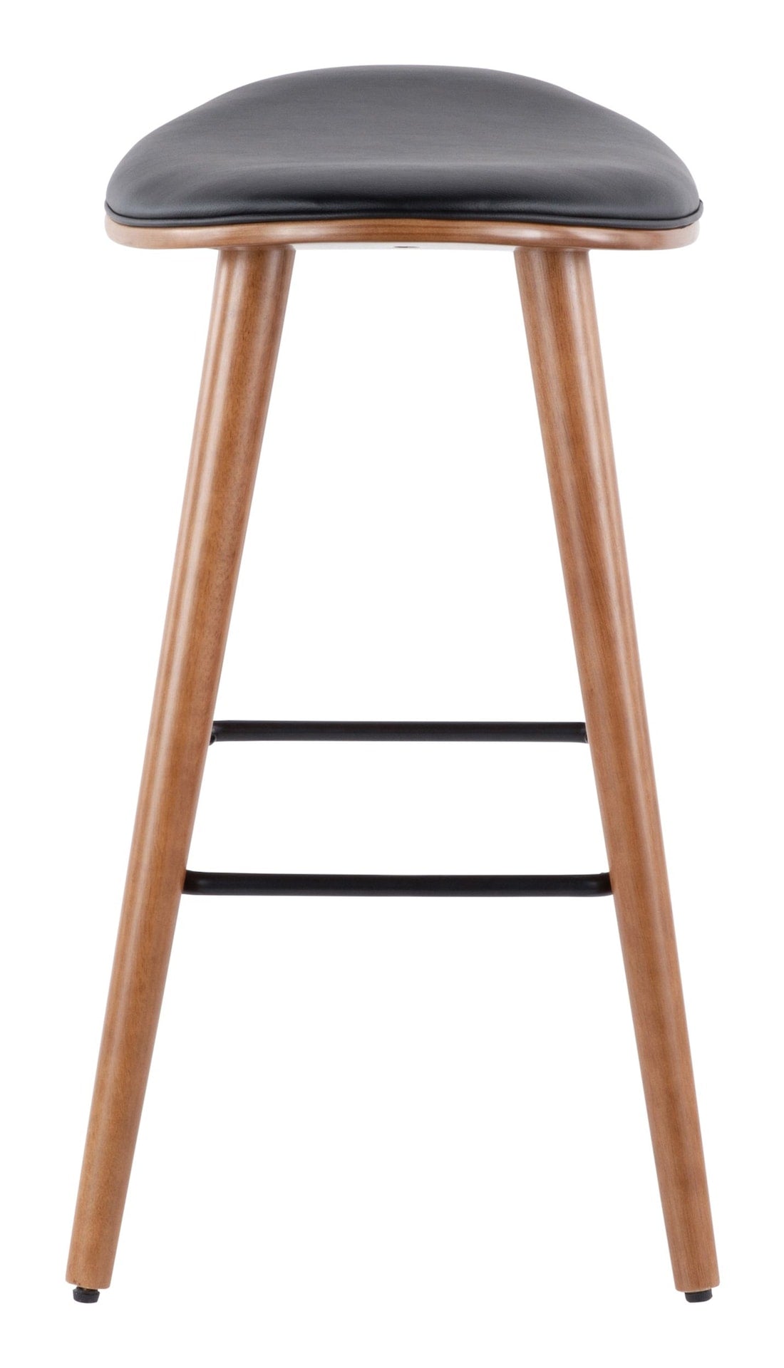 Saddle Wood & PU Leather Seat Counter/Bar Stools (2-Piece Set), Walnut/Black W7F8 - product image 6
