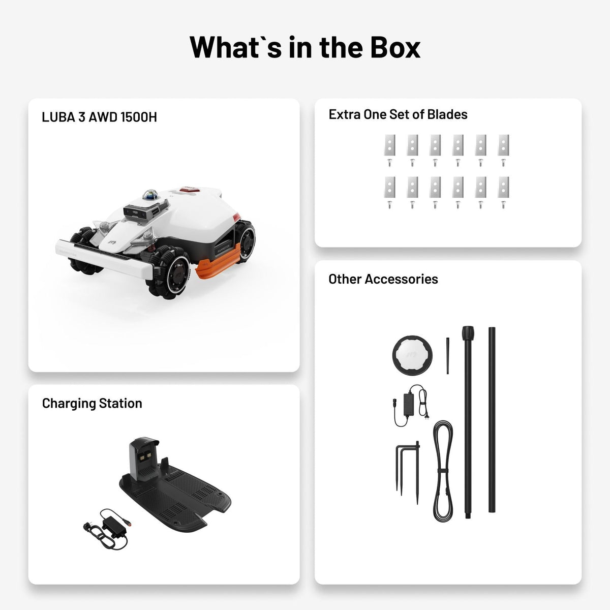 LUBA 3 All-Wheel Drive 1500H Robot Lawn Mower, 135-Mins Runtime B4B3 - product image 2