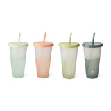 Colour Changing Glitter Plastic Tumbler with Splashproof Lid, 24-oz, 4-pk J9Q9 - product image 1