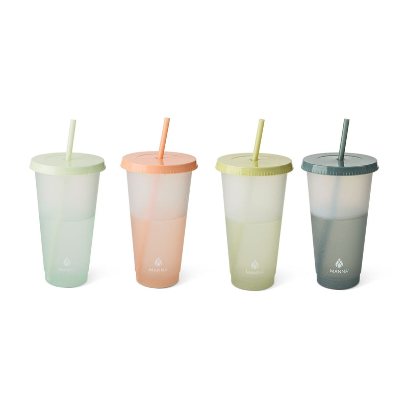 Colour Changing Glitter Plastic Tumbler with Splashproof Lid, 24-oz, 4-pk J9Q9