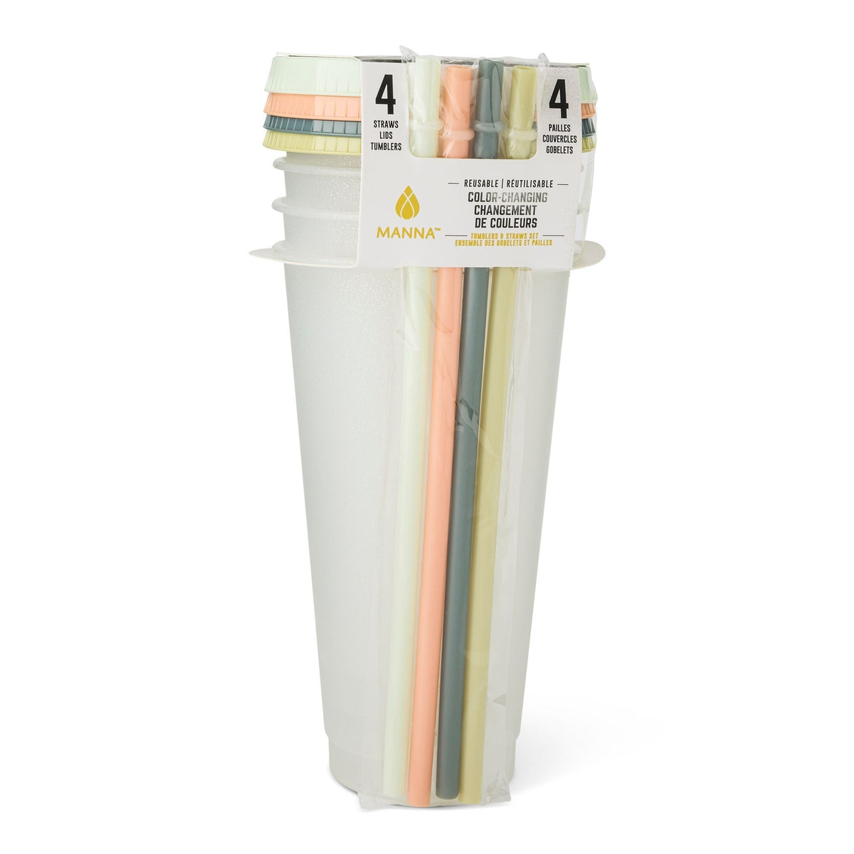Colour Changing Glitter Plastic Tumbler with Splashproof Lid, 24-oz, 4-pk J9Q9 - product image 3