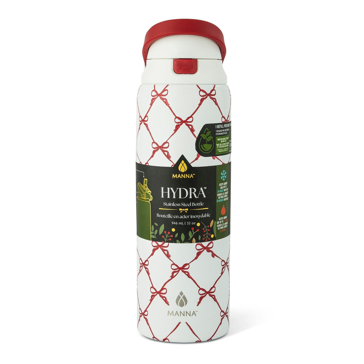 Hydra 946-mL Stainless Steel Bottle with Bows Design L3S8 - product image 3