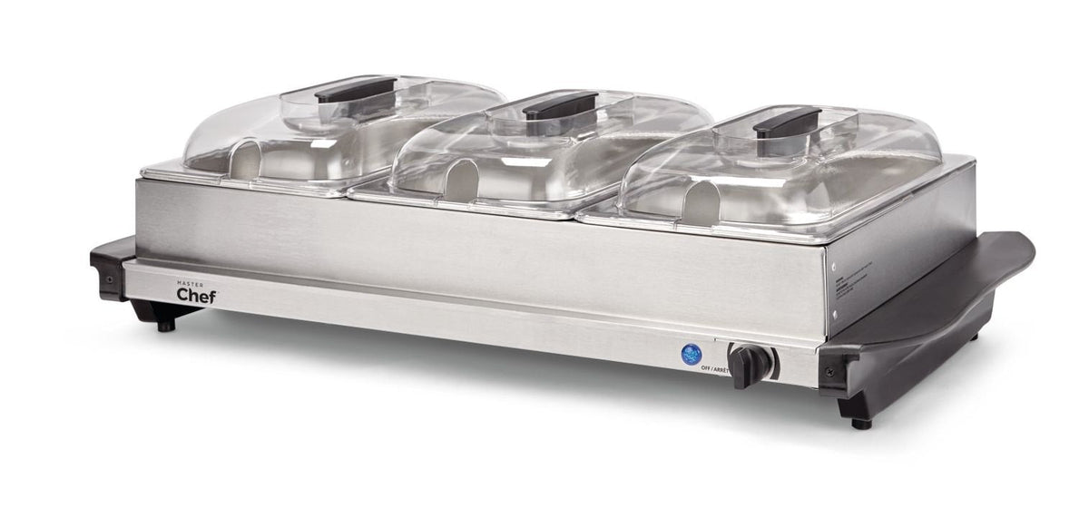 3-Tier Buffet Server/Food Warmer with Warming Tray, Stainless Steel, 300W V0Q2 - product image 1