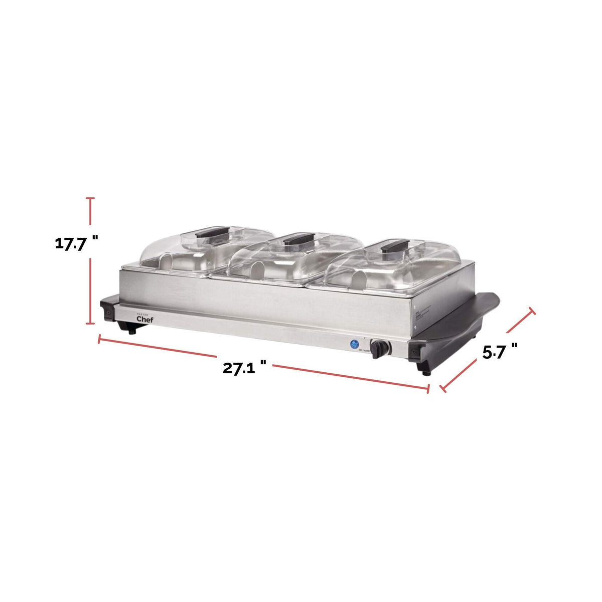 3-Tier Buffet Server/Food Warmer with Warming Tray, Stainless Steel, 300W V0Q2 - product image 6