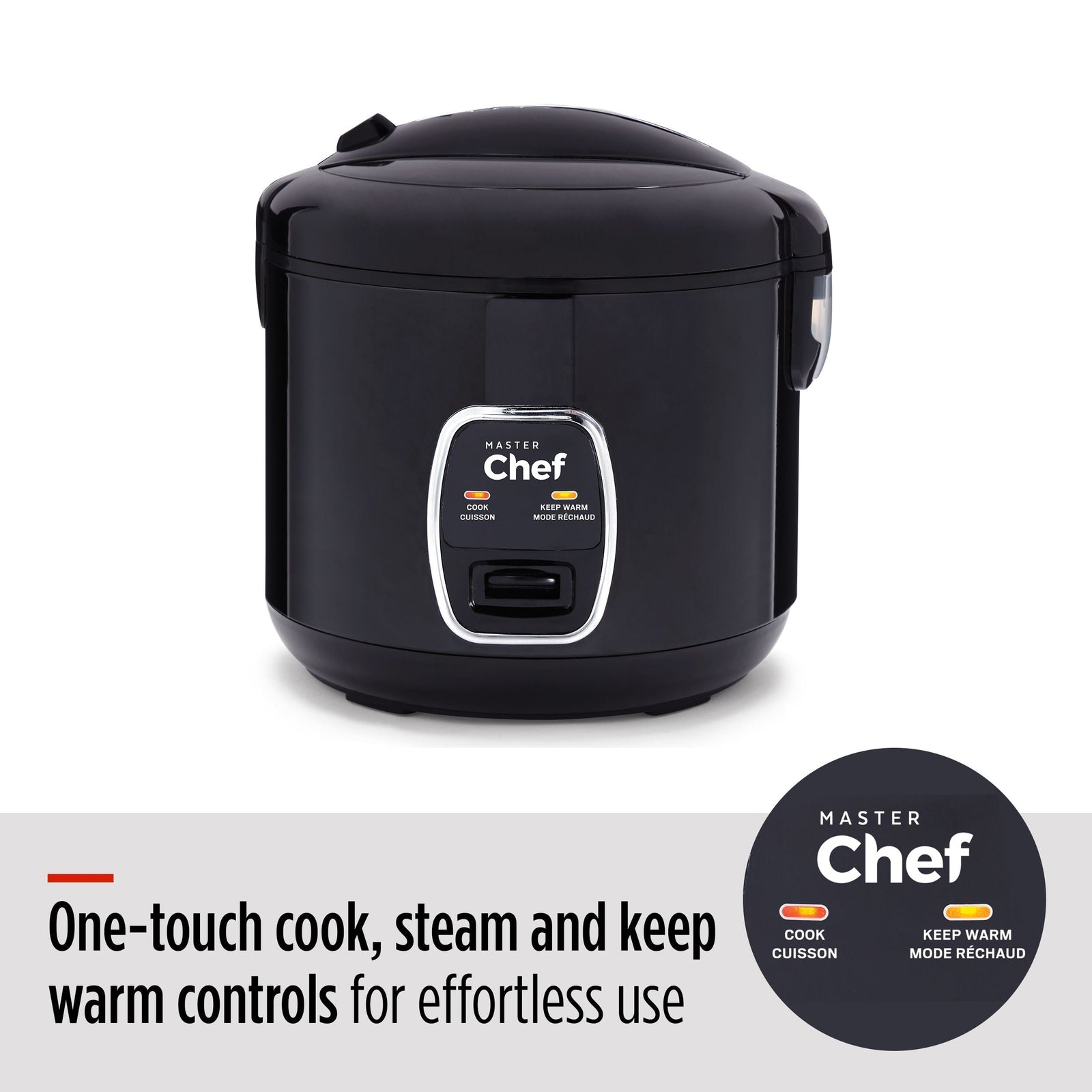 One-Touch Non-Stick Rice Cooker & Steamer, Black, 20 Cups P6D2 - product image 8