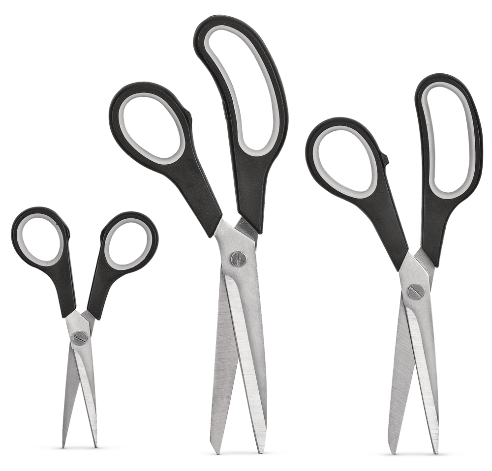Stainless Steel Scissor Set, Ergonomic Grip, 3-pc L9V8 - product image 1