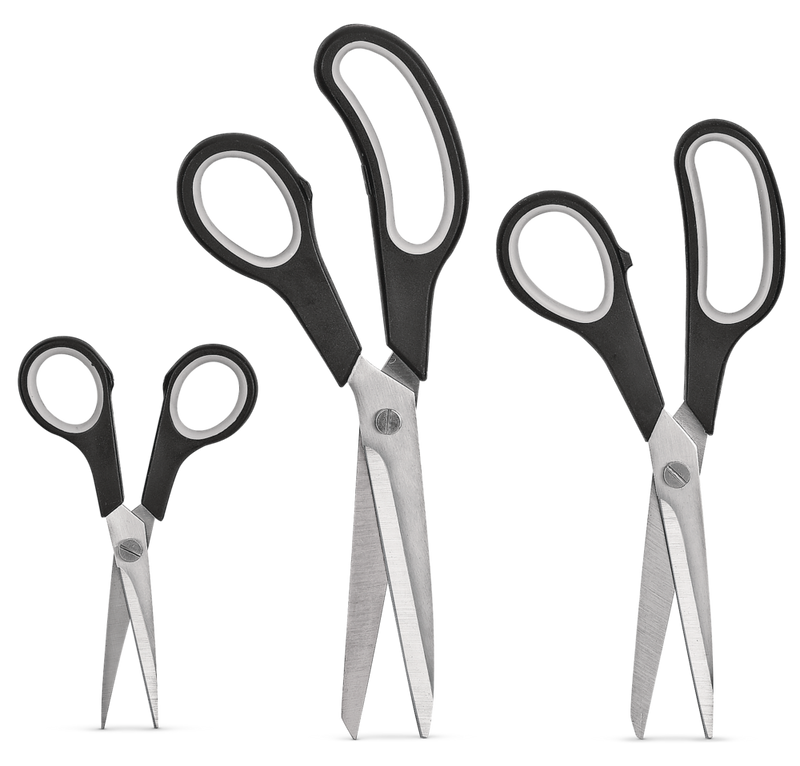 Stainless Steel Scissor Set, Ergonomic Grip, 3-pc L9V8