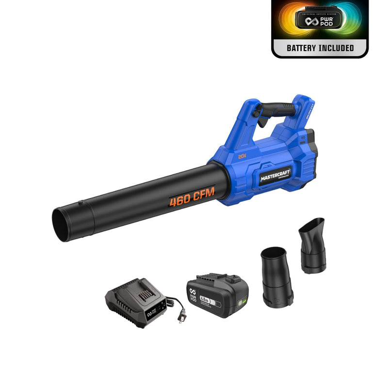 20V Cordless 460 CFM Brushless Leaf Blower Kit with PWRPOD 4 Ah Battery and Charger I1Z2