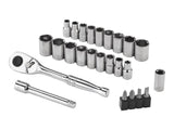 25 Piece 1/4" Drive Socket Set E9H8 - product image 1