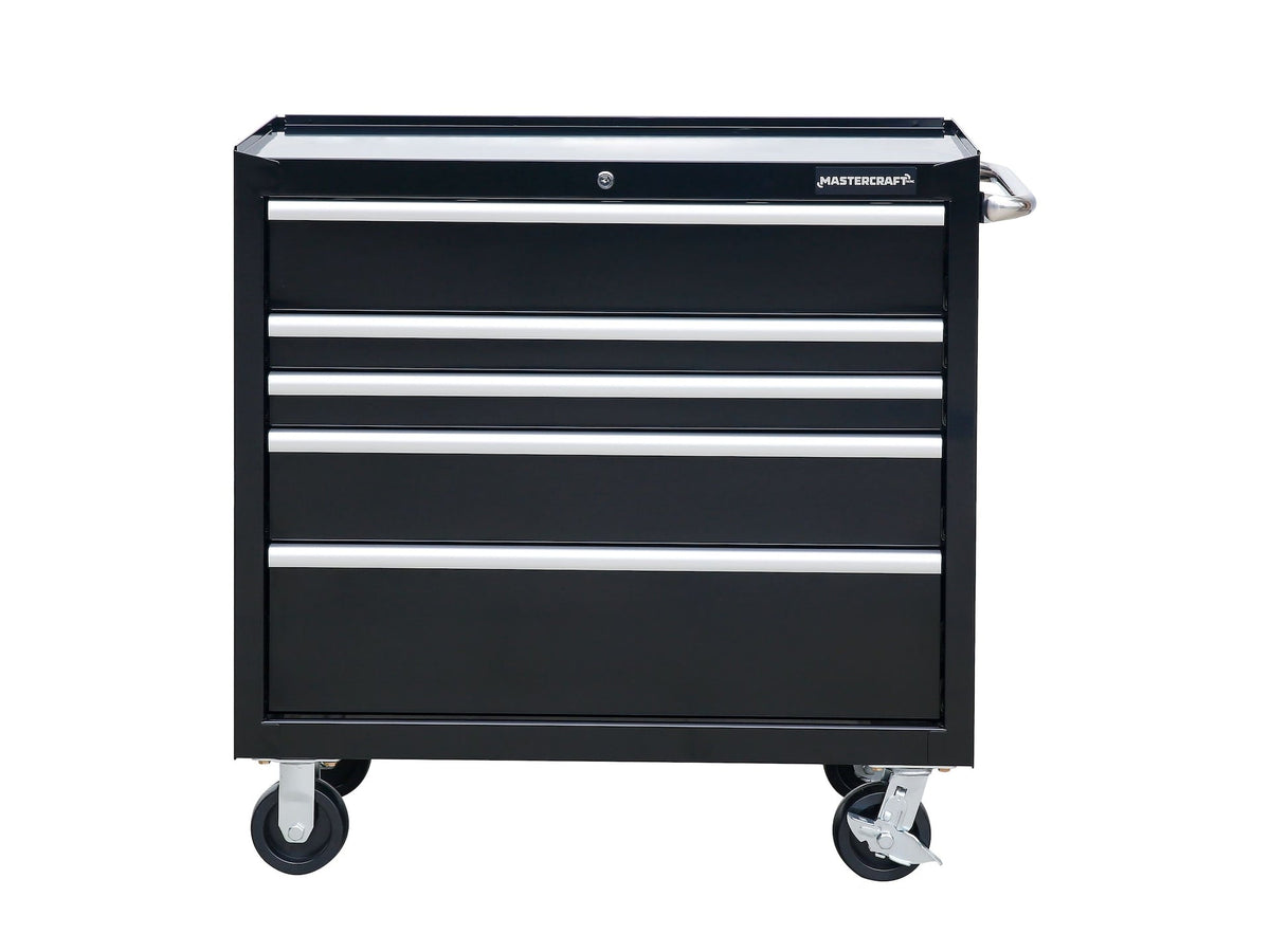 5-Drawer Powder-Coated Steel Tool Cabinet, Black, 36-in X1J2 - product image 2
