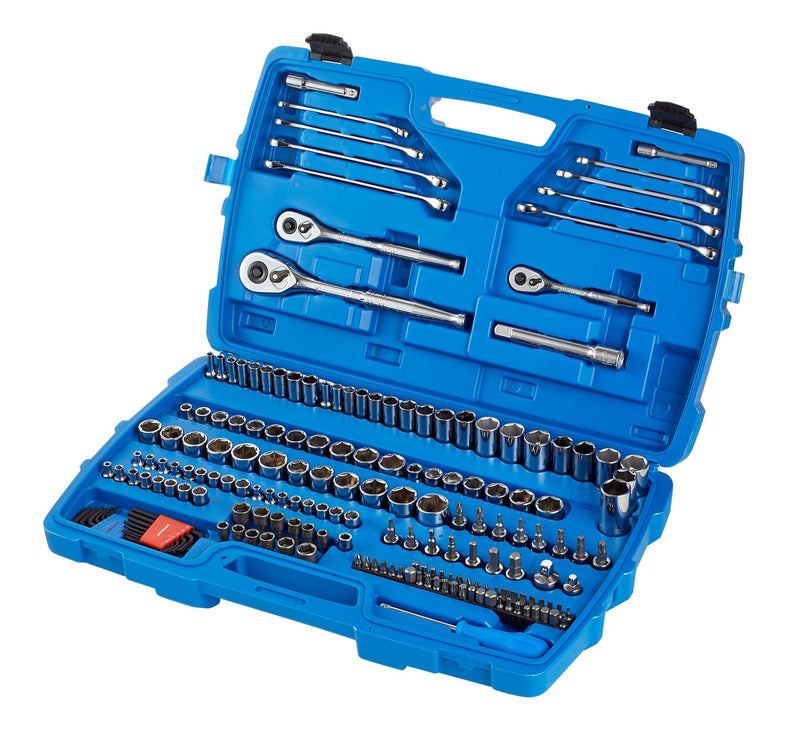 Socket Set, 184-pc, SAE / Metric, CRV, Nickel-Chrome Plating T0U0