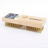 Wood & Brass Wire Block Brush Cleans/Removes Paint, Rust & Dirt From Metal J2B5 - product image 1