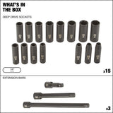 1/2-in Drive Professional Grade Impact Sockets Set, 18-pc, Metric Z3T5 - product image 7