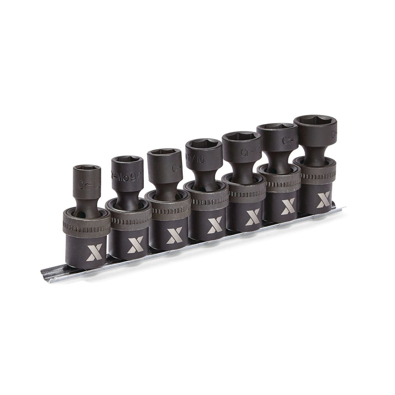 1/2-in Drive Swivel Impact Socket Set, 7-pc, SAE, Cr-Mo U7A6