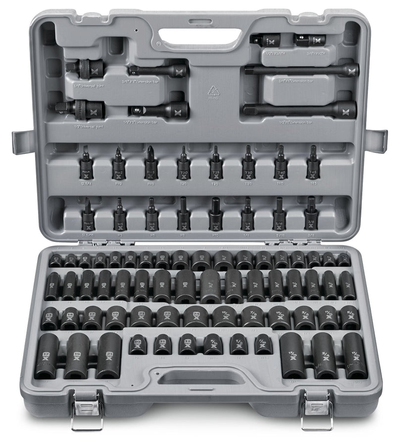 3/8-in & 1/2-in Drive Professional Grade Impact Socket Set, 83-pc, CRMO E4I6