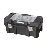 Heavy-Duty Plastic Tool Box with Removable Tray & Organizer, 22-in, Black X8N9 - product image 1