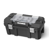 Heavy-Duty Plastic Tool Box with Removable Tray & Organizer, 22-in, Black X8N9 - product image 2