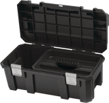 Heavy-Duty Plastic Tool Box with Removable Tray & Organizer, 22-in, Black X8N9 - product image 3