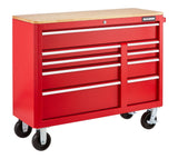 Tool Storage Cabinet, Built-In Power Bar with USB, 9-Drawer, 47-in, Red E4M2 - product image 1