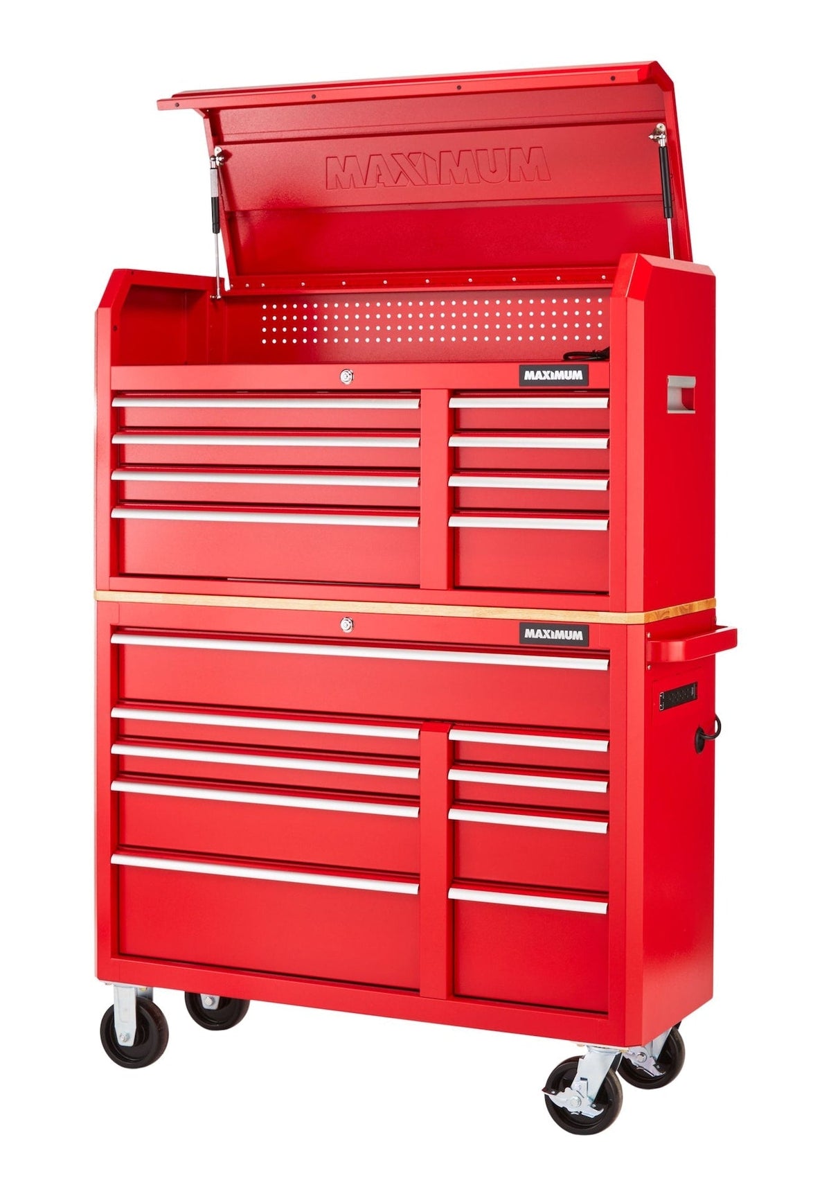 Tool Storage Cabinet, Built-In Power Bar with USB, 9-Drawer, 47-in, Red E4M2 - product image 5