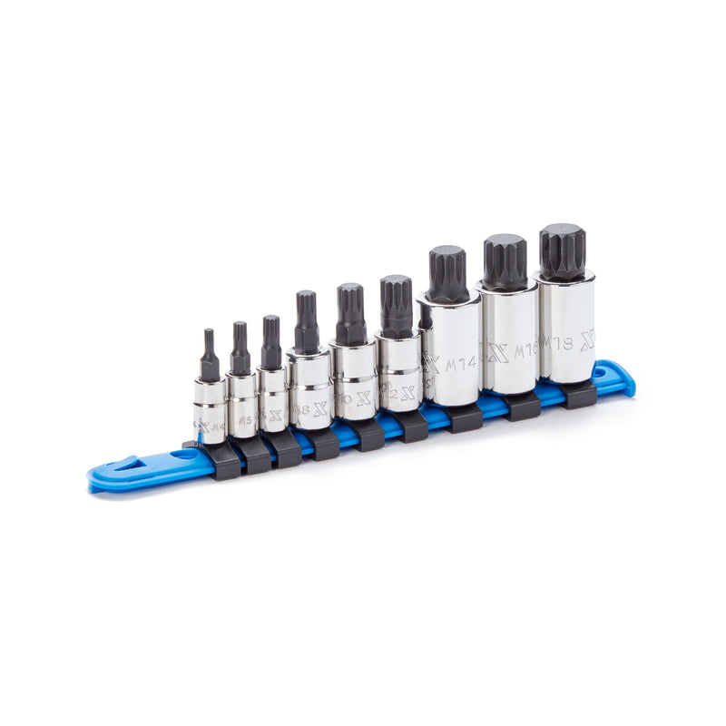 Triple Square Socket Set, Polished Nickel Plating, 9-pc T0I4