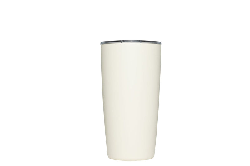 Stainless Steel Insulated Travel Tumbler with Press-Fit Slide Lid, Sandstone White, 16-oz T0K6