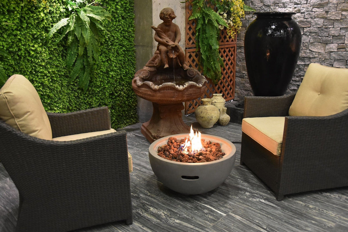 Nantucket Round Propane-Fueled Fire Bowl with Lava Rock & Canvas Cover, 40,000 BTUs, 14-in G9R2 - product image 3
