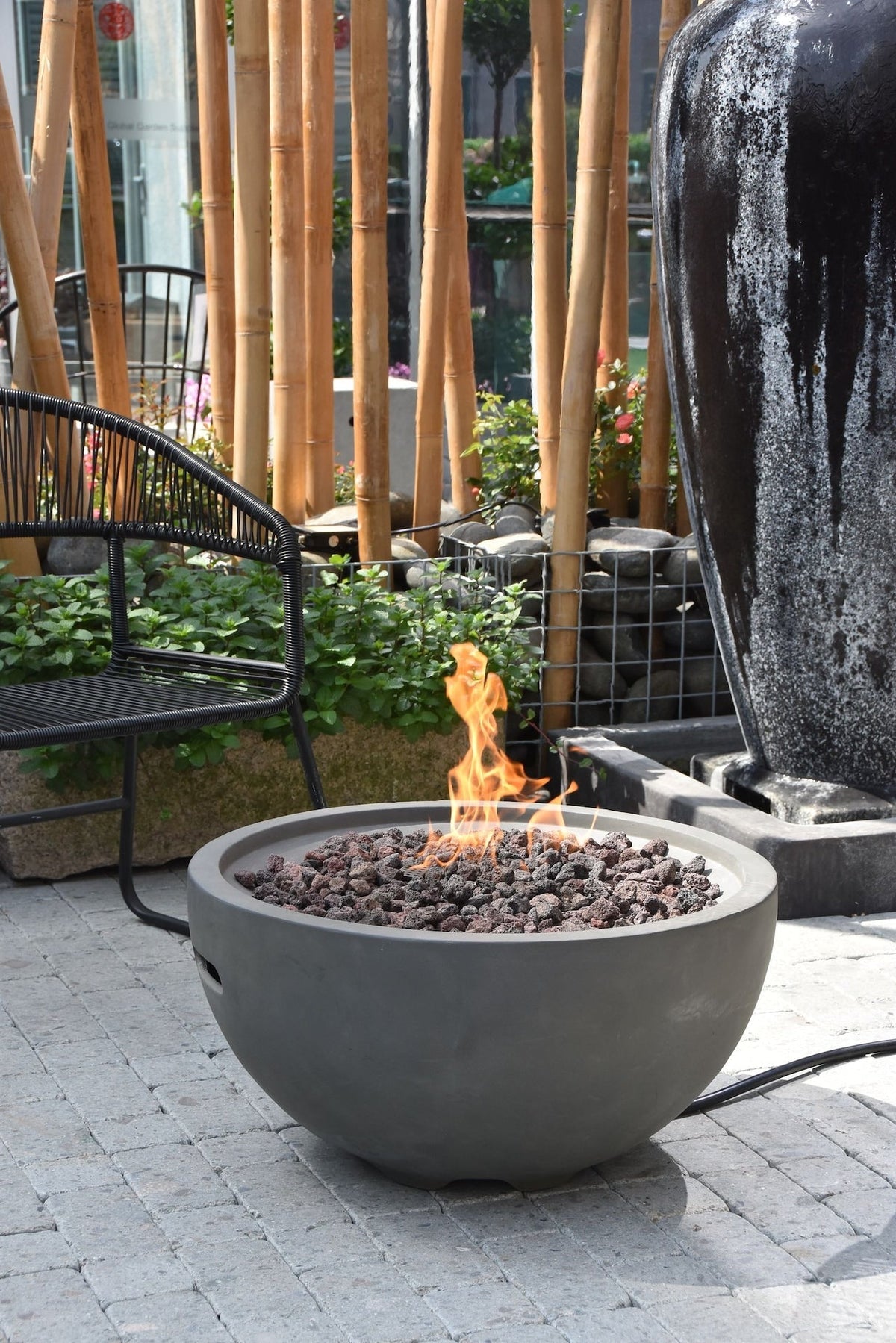 Nantucket Round Propane-Fueled Fire Bowl with Lava Rock & Canvas Cover, 40,000 BTUs, 14-in G9R2 - product image 7