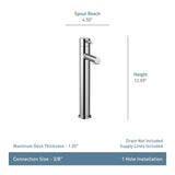 Align Single Handle High Arc Single Hole Bathroom Sink Faucet, WaterSense Certified, Brushed Nickel W5V3 - product image 2