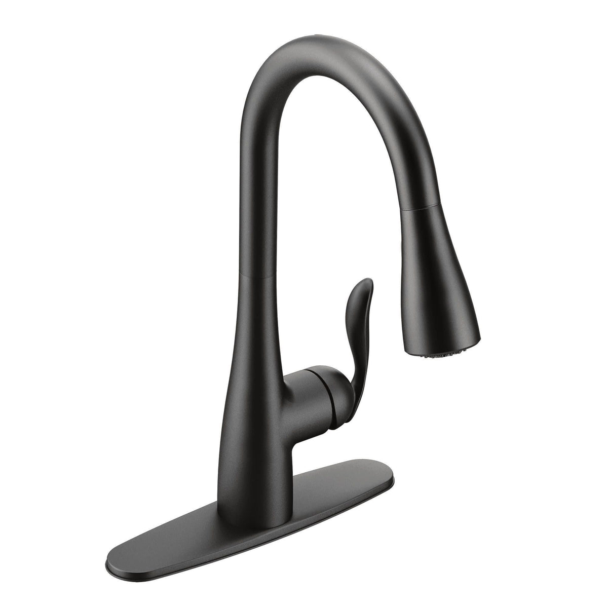 Arbor Single Handle Modern Pull Down Kitchen Faucet with Reflex & Power Clean, Matte Black S6E7 - product image 1